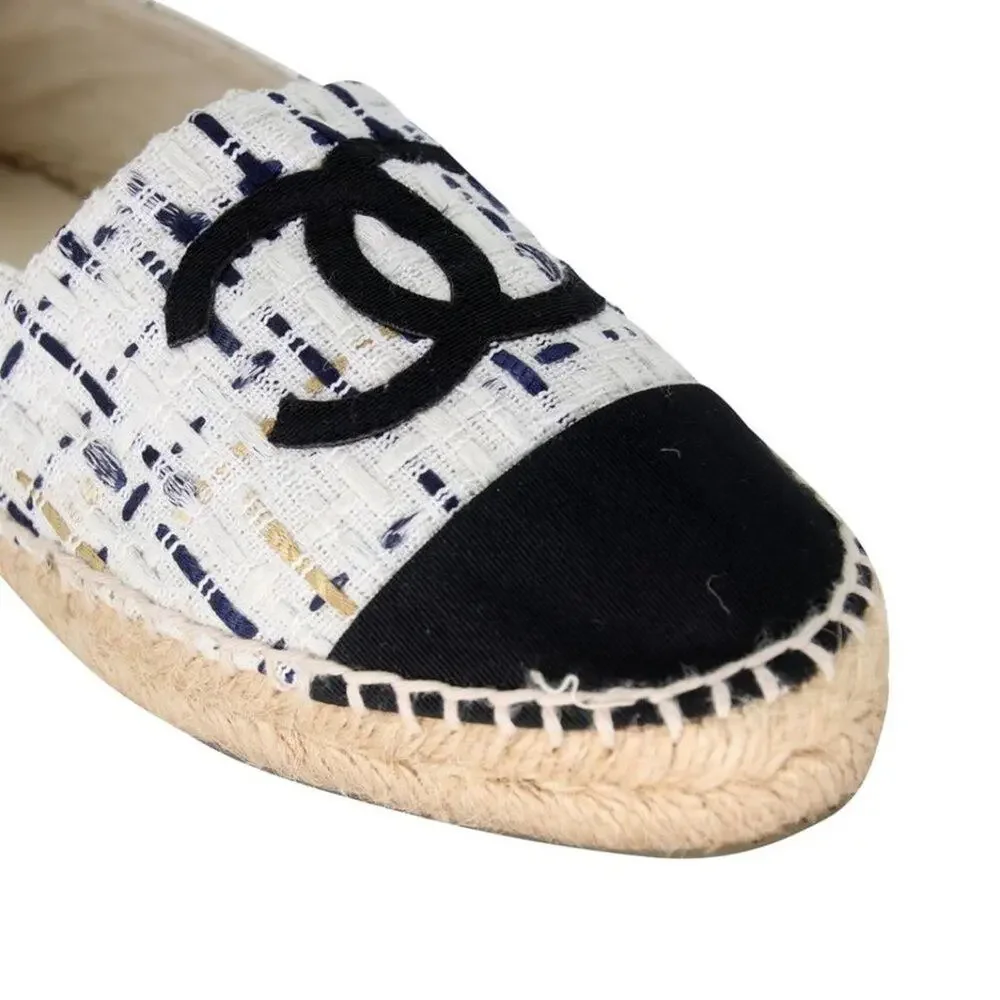 Chanel Espadrille 36 Tweed Cap Toe Cc Runway Multi Flats CC-S0207P-C006 - Picture 8 of 10